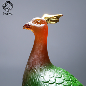 고대 스타일 Liuli 공작 장식 다채로운 새 입상 홈 장식 거실을위한 예술 선물 - Product Image 5