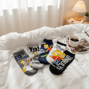 Calcetines tobilleros Crazy <span class=keywords><strong>Comic</strong></span> con burbujas de texto, divertidos, con caras de dibujos animados, suaves, elásticos, cortos, para skateboarding al aire libre - Product Image 2