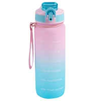 Vente en gros Bouteille d'eau de sport en plastique personnalisée 1000ml 750ml 550ml avec marqueur de temps