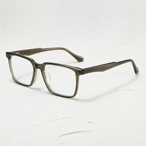 Monturas de gafas rectangulares de borde completo, color sólido, anti-UV, para hombres adultos, uso diario, lentes de resina ligeras - Product Image 5