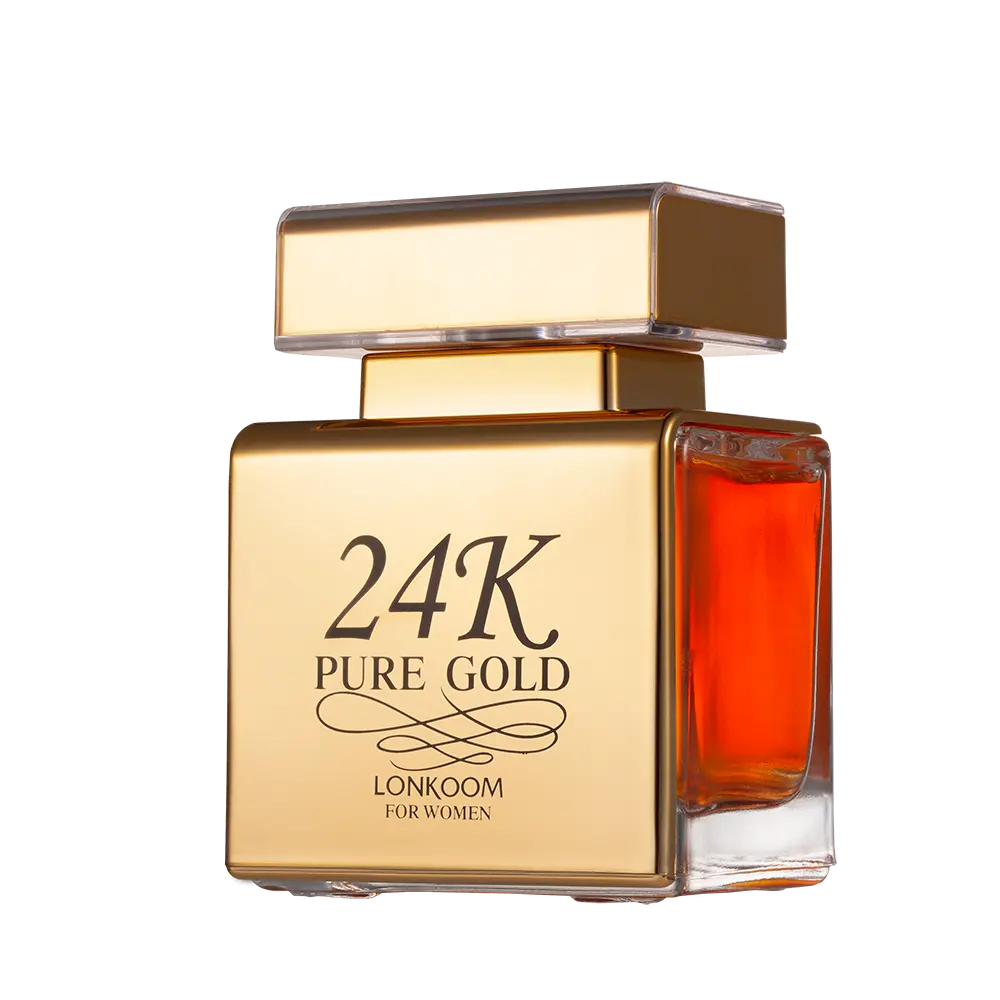 Profession elle Parfüm fabrik Bestseller Parfum Custom Private Logo LONKOOM 24 Karat Parfüm aus reinem Gold für Frauen