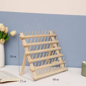 Porta fili in <span class=keywords><strong>legno</strong></span> per cucire e ricamo rastrelliera e Organizer filo per cucire con ganci appesi - Product Image 6