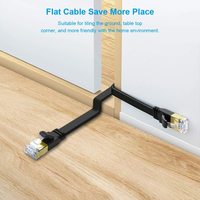 Kabel Ethernet CAT8 Flat, Patch Lan Kecepatan Tinggi 26AWG 40Gbps 2000MHz Kabel Jaringan SFTP dengan Plug RJ45