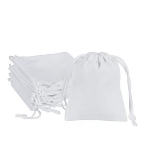 Bolsas con cordón blancas personalizadas para embalaje de joyería cosmética Bolsas de embalaje de regalo-Logotipo personalizado al por mayor OEM/ODM disponible diariamente - Product Image 1