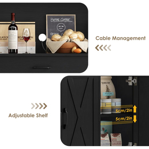 Aparador de Cocina de 70.9 Pulgadas con Estación de Carga, Aparador de Estilo Rústico de 55.1 Pulgadas con Estante para Microondas y Estantes Ajustables - Product Image 4