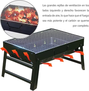 Parrilla Portátil de Carbón de Acero al Carbono Plegable, Ligera y Duradera para 3-5 Personas con Dispositivo de Seguridad de Ahorro de Oxígeno - Product Image 3
