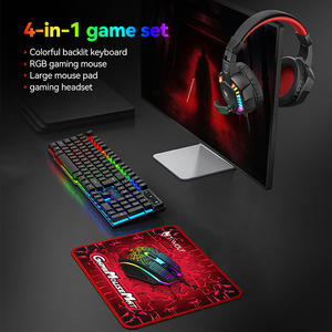 Teclado con cable de color TF810, ratón, auriculares y almohadilla combinados, juego de ratón con teclado brillante para juegos <span class=keywords><strong>USB</strong></span> de alta calidad - Product Image 2