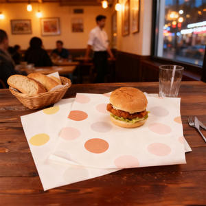 Оптовая цена многоразовая вощеная бумага с логотипом на заказ Ресторан сэндвич бургер гамбургер бумага - Product Image 4