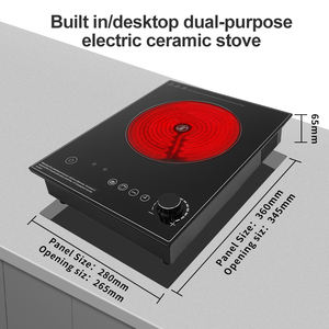 2200W Cuisinière électrique intégrée Plaque chauffante infrarouge Brûleur numérique à vapeur et à ébullition Table de cuisson en céramique Ménage - Product Image 6