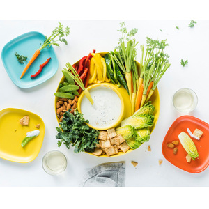 Assiettes Một Dịch Vụ Piatto Tre Chip Và Dip, <span class=keywords><strong>2</strong></span> Piece Set Tre Phục Vụ Đĩa Với Ngăn - Product Image 6