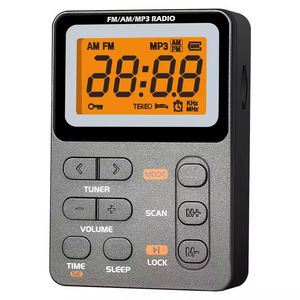 <b>Pocket</b>-Sized AM/FM Digital Radio, Rechargeable MP3 Player with TF Card Playback & Stereo Speaker - Product Image 1