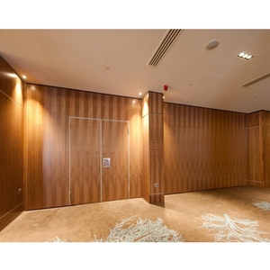 Aluminum Frame Sliding Folding Wooden Acoustic Movable Operable <strong>Partition</strong> <strong>Wall</strong> Customizable Finishes Temporary Mobile Divider - Product Image 5