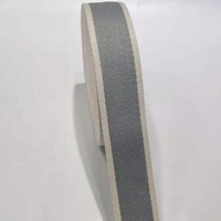 Sangle en sergé de coton polyester écologique beige et gris de 38 mm pour sacs, textiles de maison et accessoires de chaussures