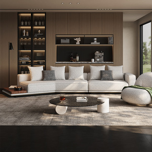 wholesale italian designer horizon linen <b>sofa</b> minimalist big apartment villa living room fabric sectional couch - Product Image 1