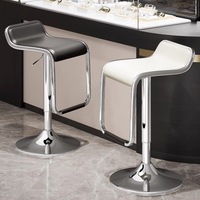 Chaise de bar luxueuse pivotante avec repose-pieds, en cuir PU rembourré, chaises de bar blanches pour club