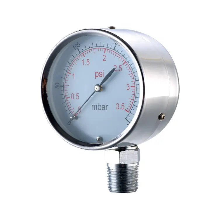 Measuring Negative Pressure Stainless steel Capsule Pressure Gauges for Gas