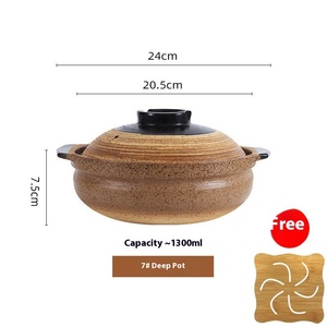 Cazuela de gres retro de diseño <span class=keywords><strong>vintage</strong></span>, olla de sopa de arroz de cerámica resistente a altas temperaturas que no se agrieta - Product Image 6