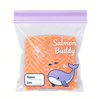 Sacs de conservation réutilisables en LDPE anti-fuite avec fermeture éclair, personnalisables avec logo, à fermeture simple ou double, refermables pour congélateur