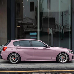 Wrapmaster 1,52*17m decoración de coche PET Super brillante cristal Wulong leche Rosa vinilo envoltura coche vehículo envolturas - Product Image 3