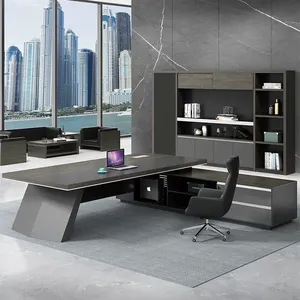 Modernes Büro Executive Desk Set Holz Büro Präsident Boss Büromöbel L-förmiger Schreibtisch