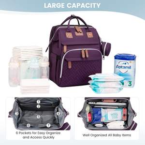 Mochilas de Pañales de Viaje de Moda con Cambiador, Bolsas de Pañales Multiusos para Bebé - Product Image 2