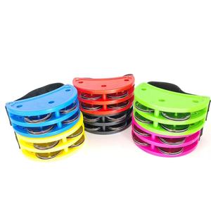 Wholesale Orff <b>Musical</b> <b>Instrument</b> Colorful Plastic Double Row Foot Shake Bell Toy Drum Accompaniment Hand Shaker for Kids Baby - Product Image 2