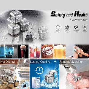 Metal Refreezable Whiskey Stone Set Food Grade Reusable Stainless Steel <strong>Ice</strong> <strong>Cubes</strong> - Product Image 5