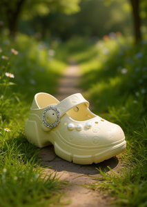 Zoccoli con perle stile Mary Jane, scarpe estive da donna e ragazza, taglia 18, morbidi, leggeri, con punta chiusa e suola in EVA. - Product Image 2