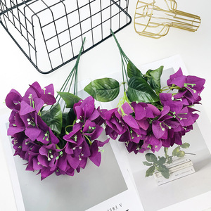 Bouquets de bougainvilliers artificiels 32 cm, fleurs en soie, violet, magenta, orange, rose, blanc, décoration de mariage et de maison - Product Image 2