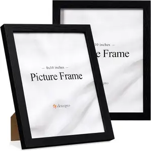 Cadres photo 8x10 en bois de chêne emmêlés à des photos 5x7, avec plexiglas transparent pour table ou montage mural