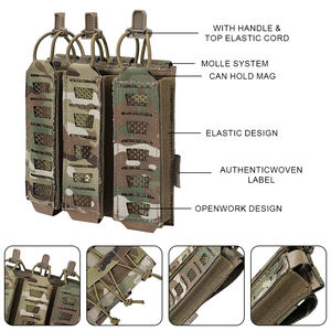 SINAIRSOFT Bolsa Táctica para Cargador de 9mm con Gancho y Bucle y Correas Elásticas de Retención para Accesorios de Chaleco y Pechera - Product Image 3