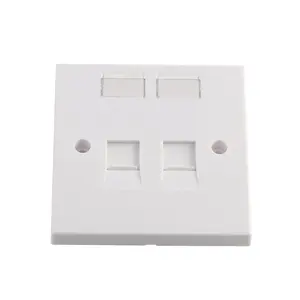 Duvar plakası 1-portu 2-Port Faceplate ağ Ethernet RJ45 soket Panel kaplaması ev fiş adaptörü 86mm standart toptan