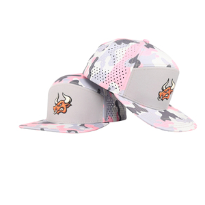 Casquette Tcap Chine 7 panneaux imprimé camouflage avec logo en caoutchouc personnalisé, imperméable, pour la course à pied - Product Image 5