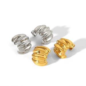 Pendientes de Acero Inoxidable 316L con Diseño Geométrico en Forma de C, Estilo Punk, Sin Deslustre, para Chicas - Product Image 1