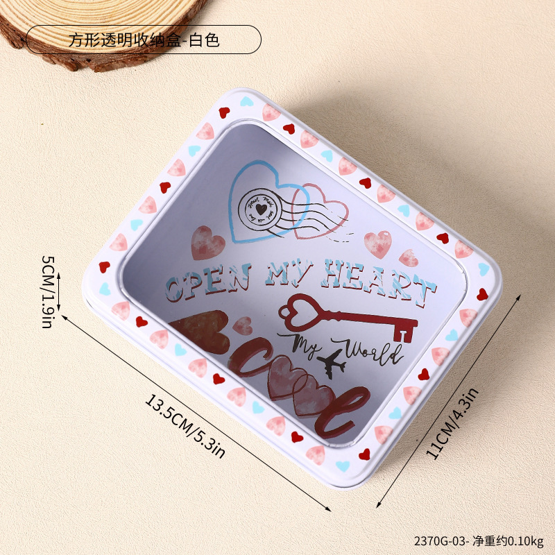 2370G-03 Square Transparent Storage Box - White