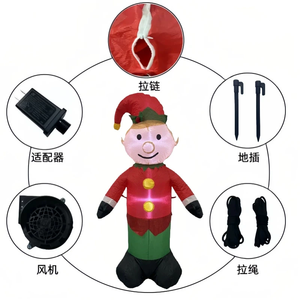 Elfe de Noël gonflable personnalisable avec logo, jouet <span class=keywords><strong>lumineux</strong></span> LED, décoration de Noël pour boutique - Product Image 3