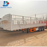 Meilleur prix pour semi-remorque de transport de marchandises de 40 pieds avec 3 essieux en acier, pour le transport d'animaux, de légumes et de charbon, semi-remorque à clôture
