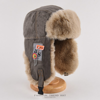 Chapeau Ushanka de Fourrure de Luxe en Gros, Unisexe, en Peluche, Épais, Imperméable, Coupe-Vent, Chaud et Thermique avec Cache-Oreilles pour les Voyages en Extérieur ou à la Plage