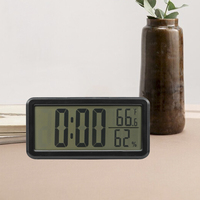 Reloj de Escritorio Digital para Interiores, Calendario, Termómetro, Higrómetro, Pantalla LCD, Medidor Electrónico de Temperatura y Humedad con Retroiluminación