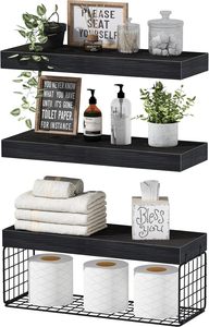 Étagères de salle de bain au-dessus des toilettes - Étagères flottantes murales, rangement pour papier <span class=keywords><strong>toilette</strong></span>, petite décoration de ferme, étagère de 16 pouces, lot de 3 - Product Image 4