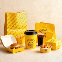 Boîte en papier jetable pour plats à emporter, emballage pour frites, boîte personnalisée pour ailes de poulet et burgers, conteneur pour combo de restauration rapide à emporter