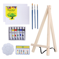 Kit de peinture sur toile, fournitures pour nail Art, Mini toile acrylique, avec colliers en bois, 14 pièces, livraison gratuite