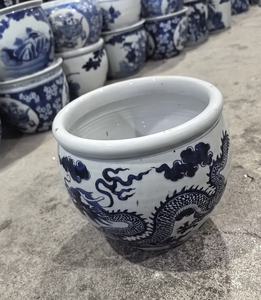 Porcelaine chinoise <span class=keywords><strong>dynastie</strong></span> <span class=keywords><strong>Qing</strong></span> Kangxi Pots de Dragon bleu et blanc Pots pour animaux de compagnie Pots de bonsaï en céramique de chine antique - Product Image 2