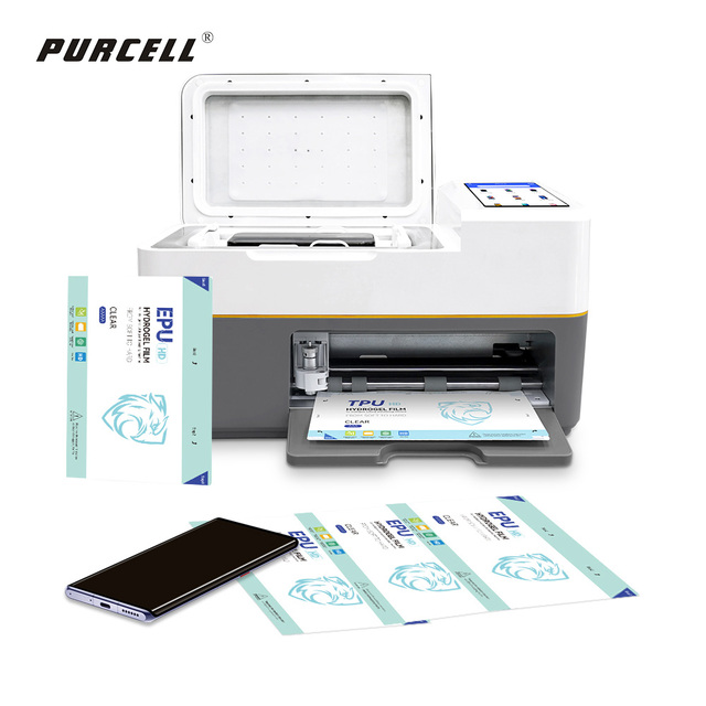 Automatic Apply EPU TPU Screen Protector Film Cutting and Installation Machine with Vacuum Adsorption UV Curing Film Cutter