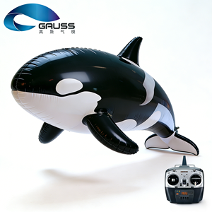 Ballons gonflables publicitaires télécommandés en forme de baleines tueuses volantes, personnalisables en usine, gonflables à l'hélium, de forme originale - Product Image 1