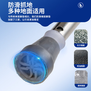 Béquille de coude Zekang en acier inoxydable, hauteur réglable, aide à la mobilité pour personnes âgées - Product Image 4