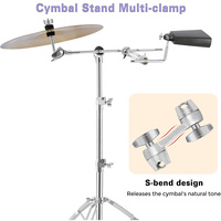 Multi-clip réglable 360° °   Clip de cymbale rotatif à double réglage pour bras de cymbale, supports et fixations de cowbell