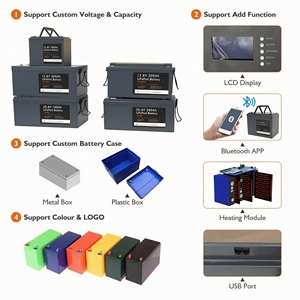 แบตเตอรี่ลิเธียมไอออนแบบกำหนดเอง LCD 12V 24V 100Ah 200Ah สำหรับเก็บพลังงานแสงอาทิตย์  แบตเตอรี่ลิเธียมไอออน LiFePO4 สำหรับยานยนต์ไฟฟ้าแบบชาร์จได้ - Product Image 6