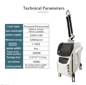 เครื่องเลเซอร์ Picosecond ND Yag 3 ความยาวคลื่น 1064nm 532nm 755nm สำหรับลบรอยสักและรักษาฝ้ากระ ใช้ในคลินิก - Product Image 4