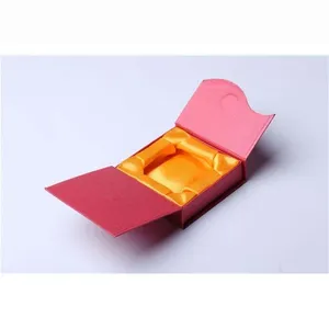 Custom Pink Magnetic Jewelry Gift <b>Box</b>, Flip Lid Rigid <b>Box</b> with Satin Lining for <b>Rings</b> & Earrings - Product Image 2